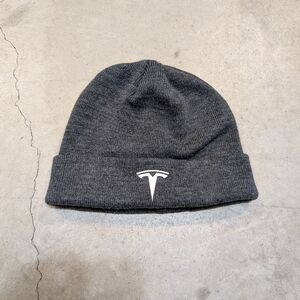 Tesla Gray Beanie Adult Unisex One Size Acrylic